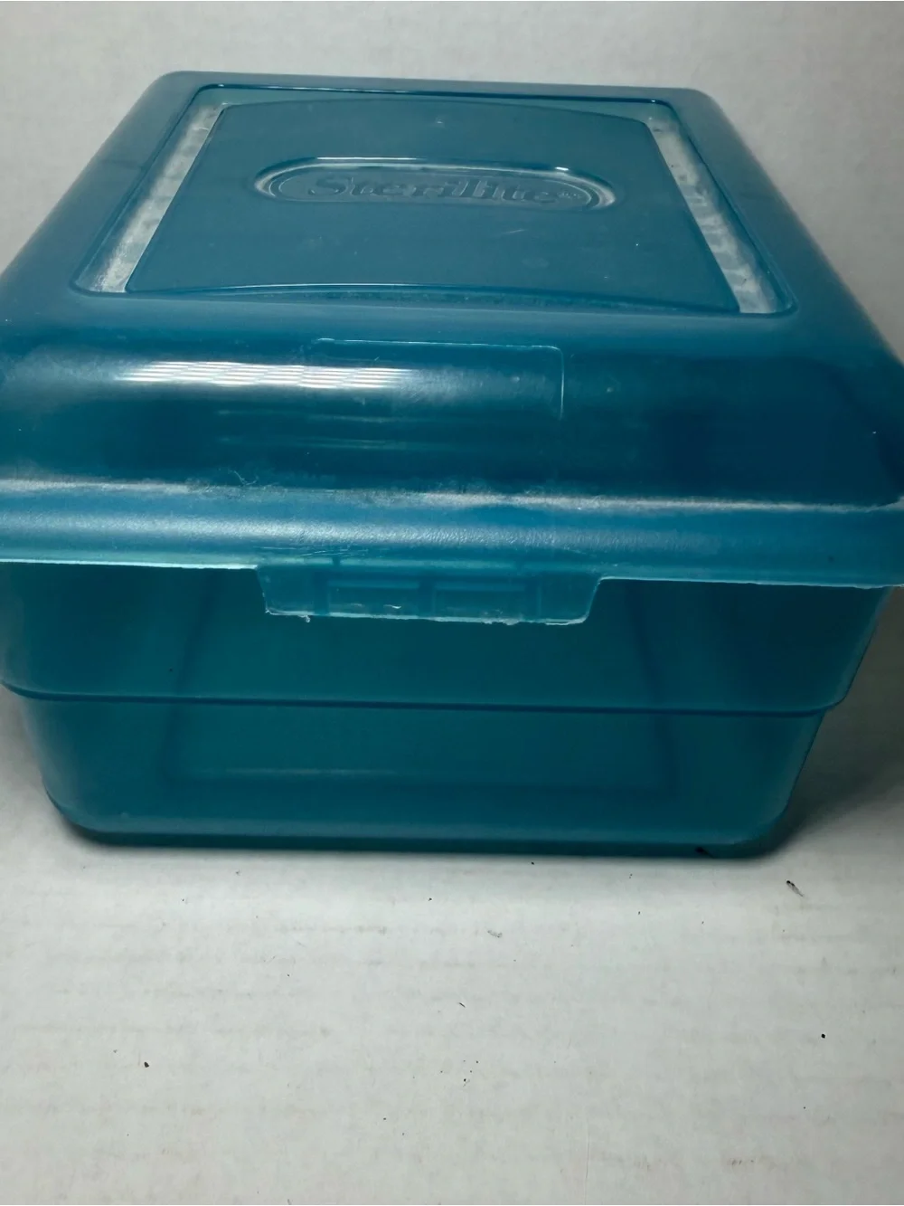 Vintage 1996 Sterilite Blue Flip Tops Storage Container